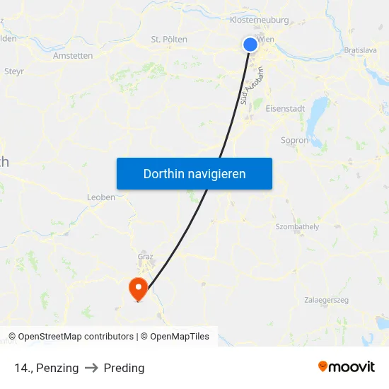 14., Penzing to Preding map