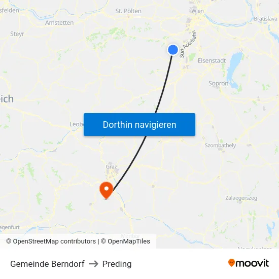 Gemeinde Berndorf to Preding map