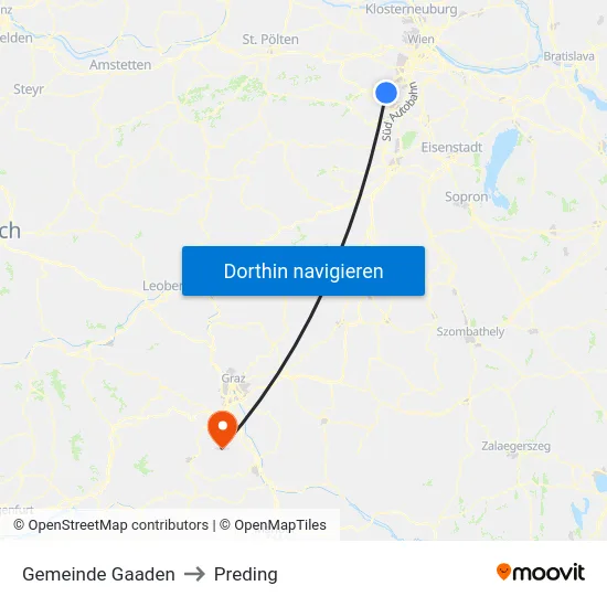 Gemeinde Gaaden to Preding map