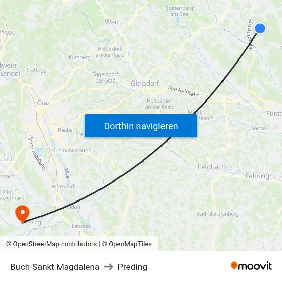 Buch-Sankt Magdalena to Preding map