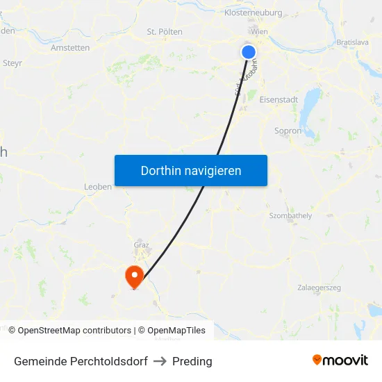 Gemeinde Perchtoldsdorf to Preding map