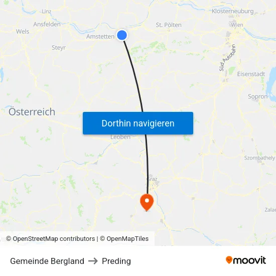 Gemeinde Bergland to Preding map