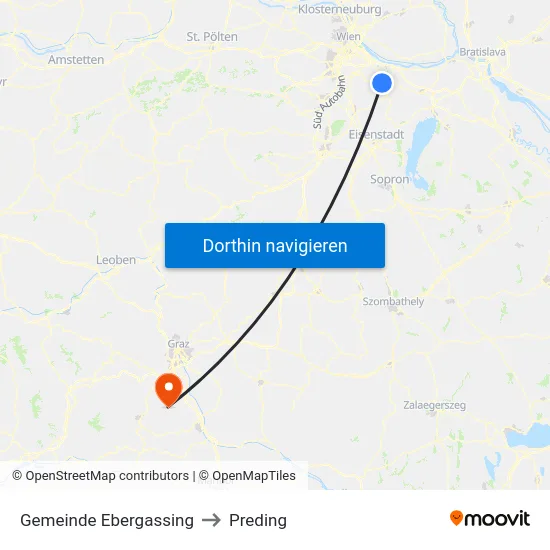 Gemeinde Ebergassing to Preding map