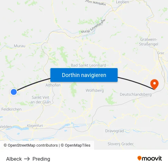 Albeck to Preding map