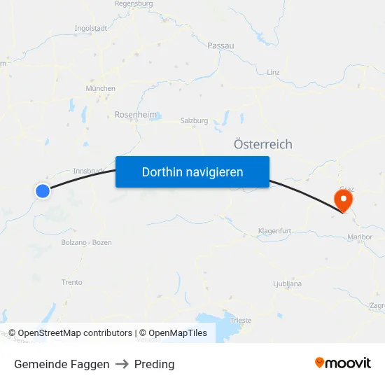 Gemeinde Faggen to Preding map