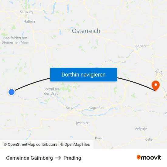 Gemeinde Gaimberg to Preding map