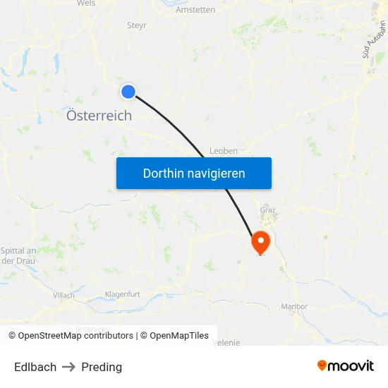Edlbach to Preding map