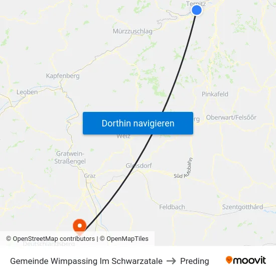 Gemeinde Wimpassing Im Schwarzatale to Preding map