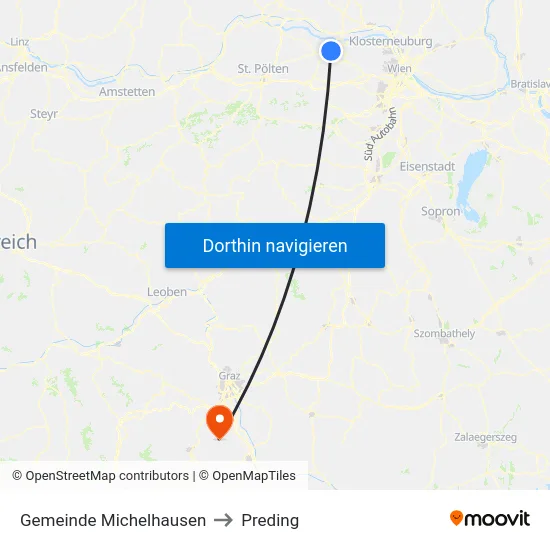 Gemeinde Michelhausen to Preding map