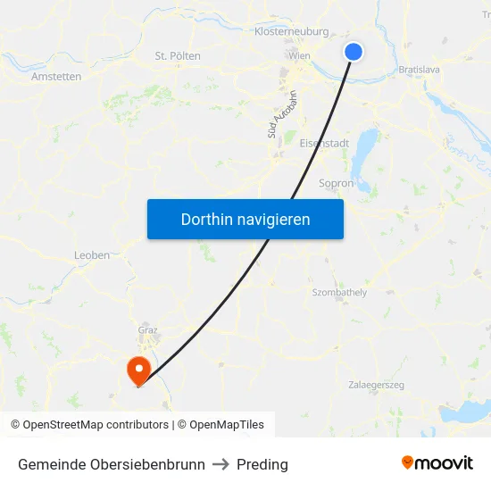Gemeinde Obersiebenbrunn to Preding map