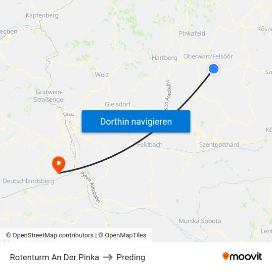 Rotenturm An Der Pinka to Preding map