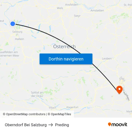 Oberndorf Bei Salzburg to Preding map