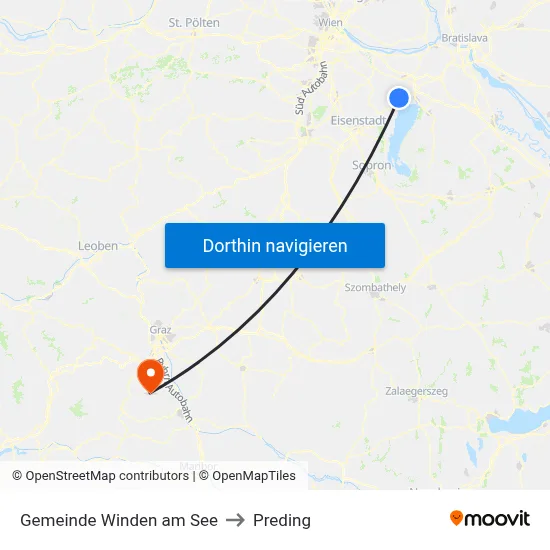 Gemeinde Winden am See to Preding map