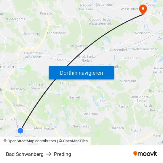 Bad Schwanberg to Preding map