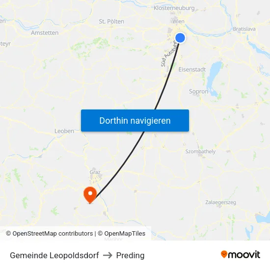 Gemeinde Leopoldsdorf to Preding map