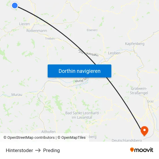 Hinterstoder to Preding map