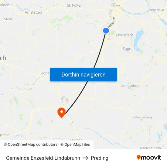 Gemeinde Enzesfeld-Lindabrunn to Preding map