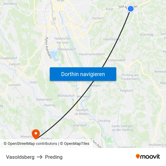 Vasoldsberg to Preding map