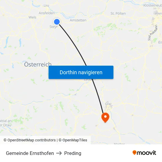 Gemeinde Ernsthofen to Preding map