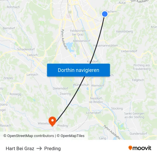 Hart Bei Graz to Preding map