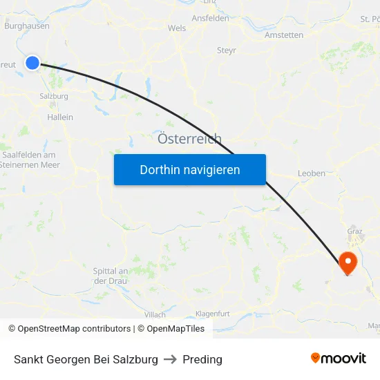 Sankt Georgen Bei Salzburg to Preding map