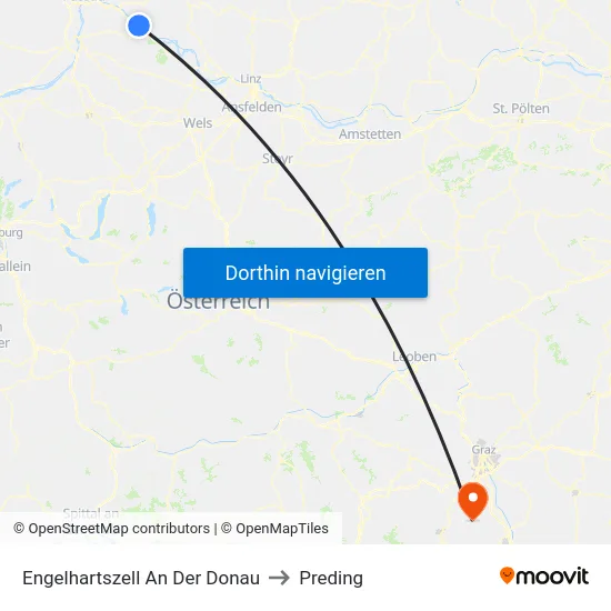 Engelhartszell An Der Donau to Preding map