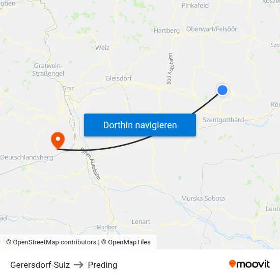 Gerersdorf-Sulz to Preding map