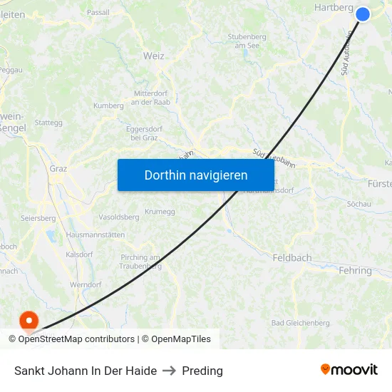 Sankt Johann In Der Haide to Preding map