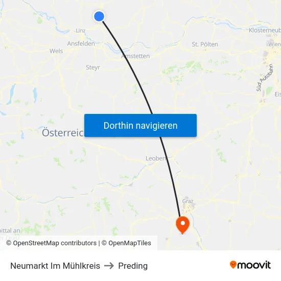 Neumarkt Im Mühlkreis to Preding map