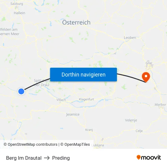 Berg Im Drautal to Preding map