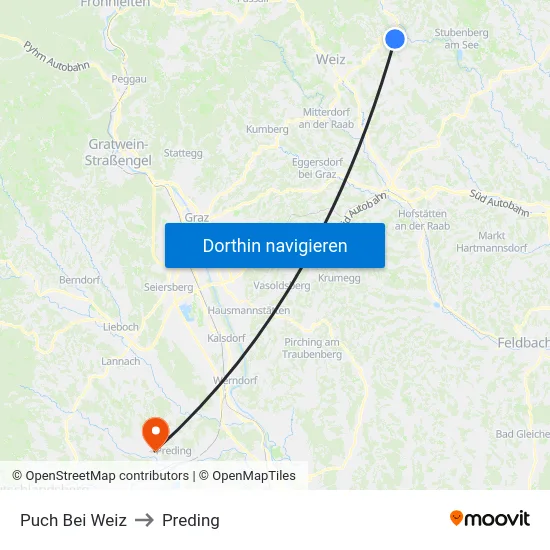 Puch Bei Weiz to Preding map