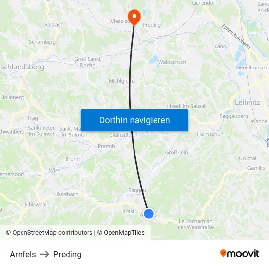 Arnfels to Preding map