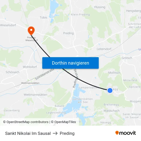 Sankt Nikolai Im Sausal to Preding map