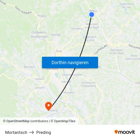 Mortantsch to Preding map