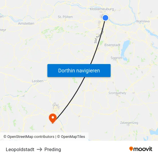 Leopoldstadt to Preding map