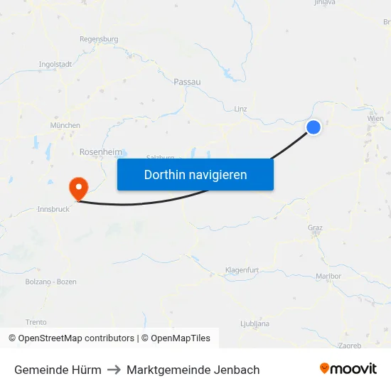 Gemeinde Hürm to Marktgemeinde Jenbach map