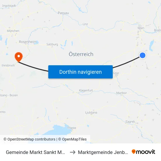 Gemeinde Markt Sankt Martin to Marktgemeinde Jenbach map