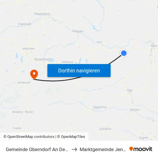 Gemeinde Oberndorf An Der Melk to Marktgemeinde Jenbach map