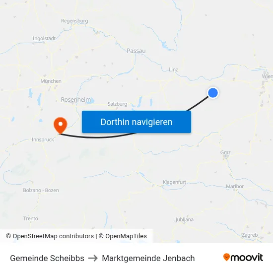 Gemeinde Scheibbs to Marktgemeinde Jenbach map