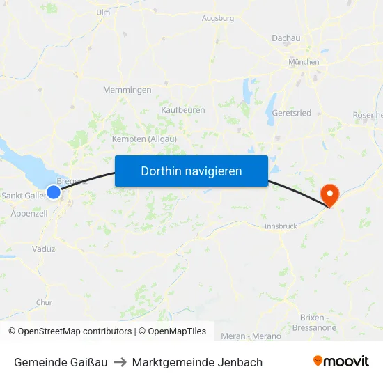 Gemeinde Gaißau to Marktgemeinde Jenbach map