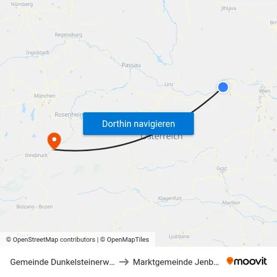 Gemeinde Dunkelsteinerwald to Marktgemeinde Jenbach map