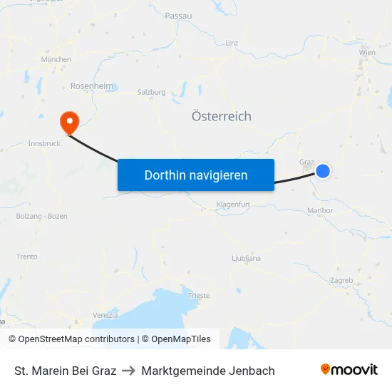 St. Marein Bei Graz to Marktgemeinde Jenbach map