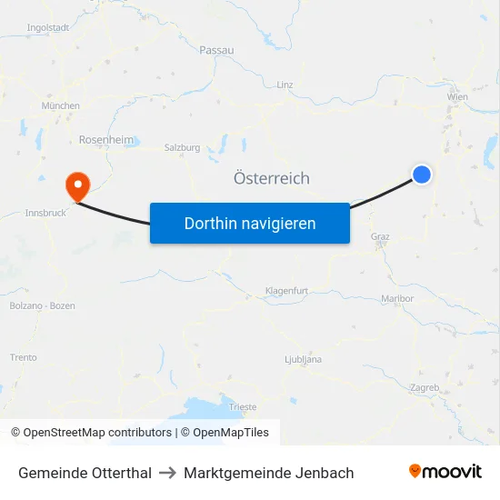 Gemeinde Otterthal to Marktgemeinde Jenbach map