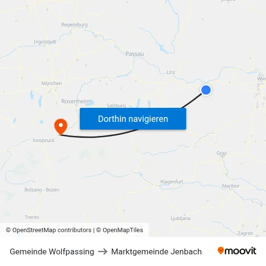 Gemeinde Wolfpassing to Marktgemeinde Jenbach map