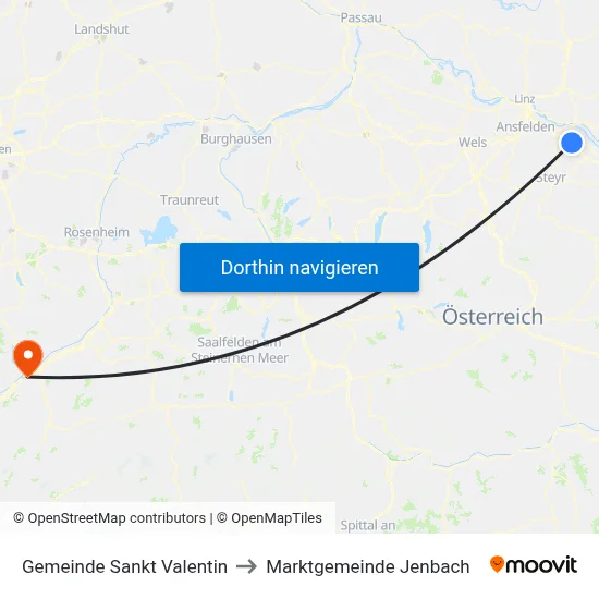 Gemeinde Sankt Valentin to Marktgemeinde Jenbach map