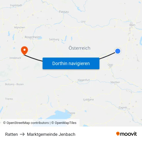 Ratten to Marktgemeinde Jenbach map