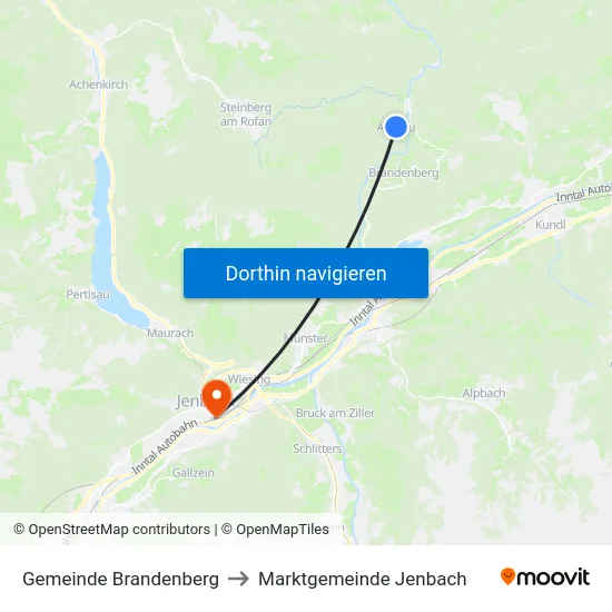 Gemeinde Brandenberg to Marktgemeinde Jenbach map