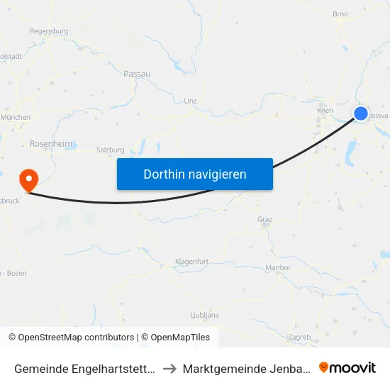 Gemeinde Engelhartstetten to Marktgemeinde Jenbach map