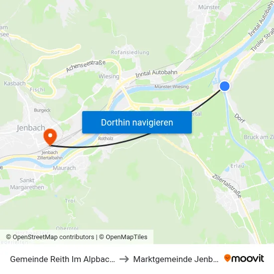 Gemeinde Reith Im Alpbachtal to Marktgemeinde Jenbach map