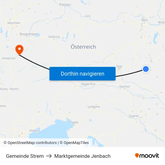 Gemeinde Strem to Marktgemeinde Jenbach map
